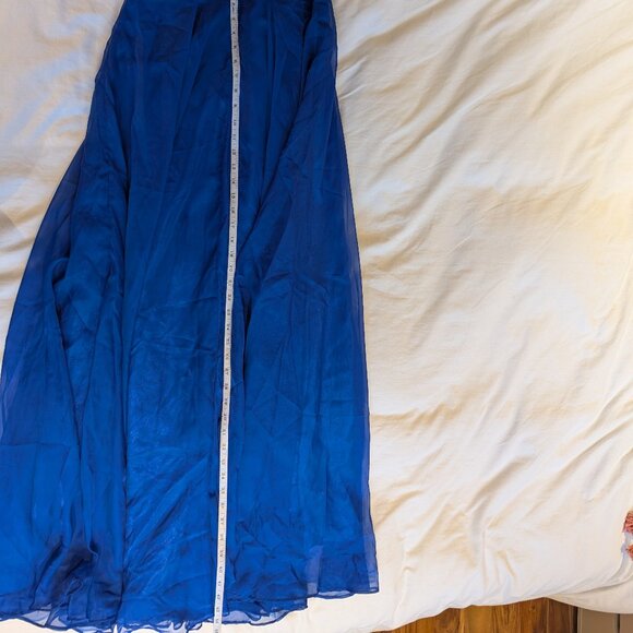 Blue Strapless long Sequin hand Beaded bodice Semila&Co dress Prom Formal Party - Picture 8 of 13